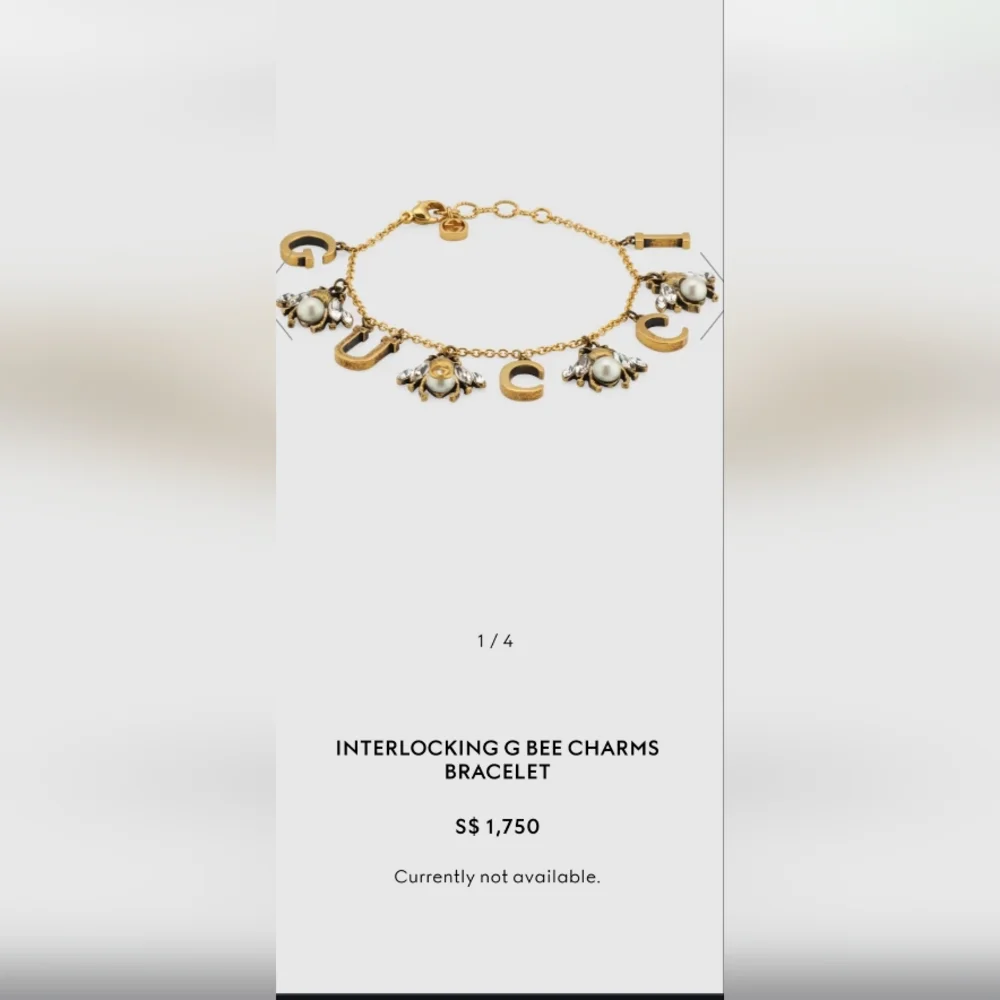 Gucci Interlocking G Bee Charm Bracelet - Picture 4 of 4